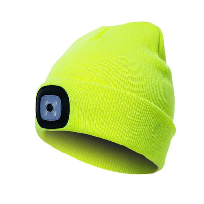 LED Beanie Hat with Rechargeable Headlamp