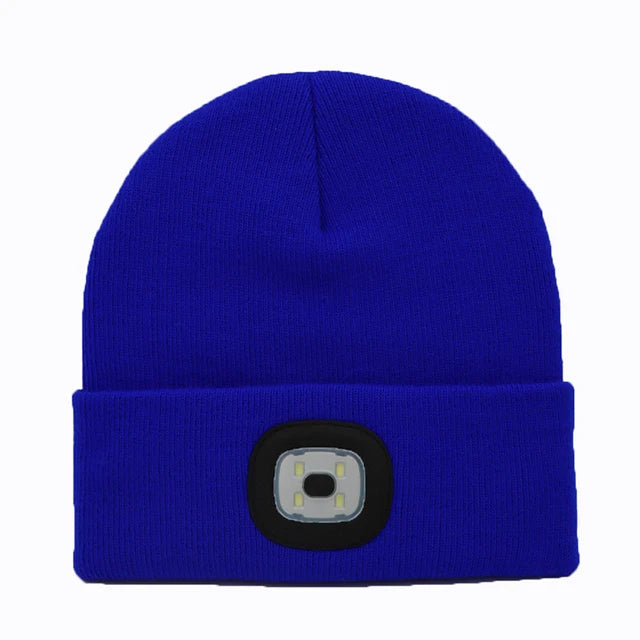 LED Beanie Hat with Rechargeable Headlamp