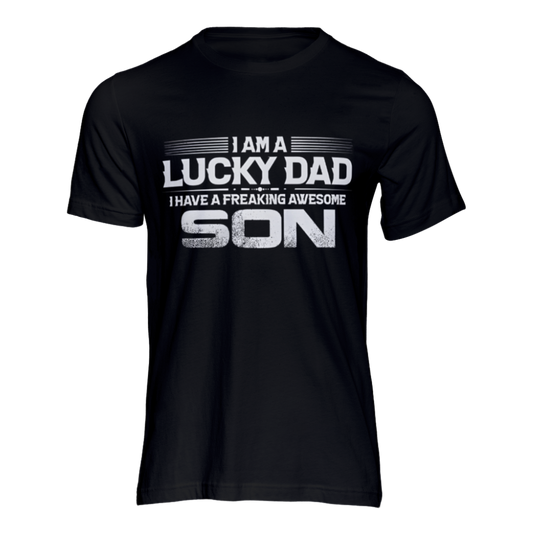 Lucky Dad Black Men's T-Shirt